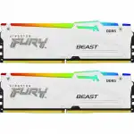 ОЗУ Kingston Fury Beast RGB White KF552C40BWAK2-64 (DIMM, DDR5, 64 Гб (2 х 32 Гб), 5200 МГц)