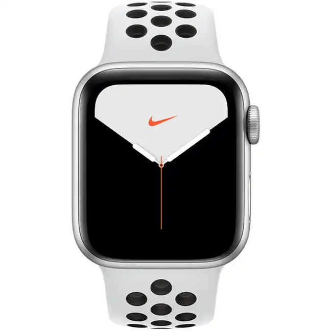 Apple Watch Nike Series 5 GPS, 40mm Silver Aluminium Case with Pure Platinum/Black Nike Sport Band MX3R2GK/A