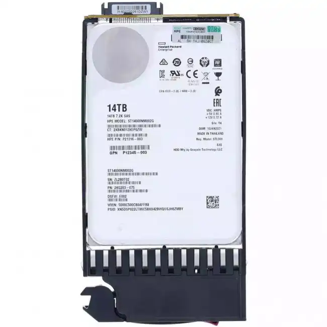 Опция для системы хранения данных СХД HPE MSA 14TB 12G SAS 7.2K rpm LFF (3.5in) Midline R0Q21A (Диск для СХД)