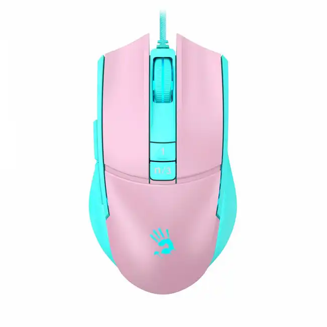 Мышь A4Tech Bloody L65 Max розовый, голубой L65 MAX/SKY PINK (Игровая, Проводная)