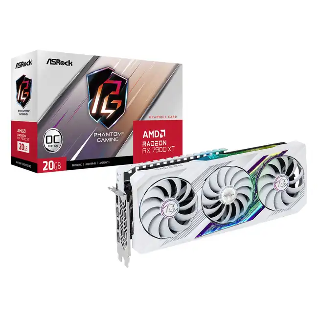 Видеокарта ASRock Radeon RX 7900 XT Phantom Gaming White RX7900XT PGW 20GO (20 ГБ)