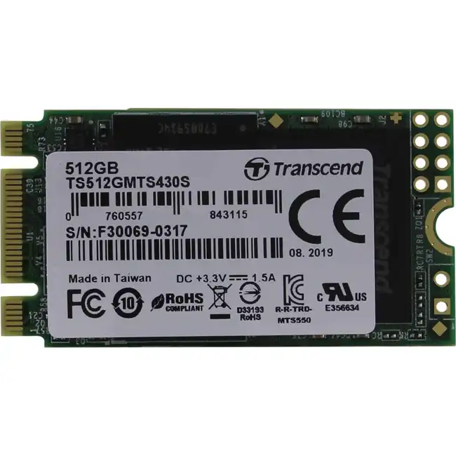 Внутренний жесткий диск Transcend TS512GMTS430S (SSD (твердотельные), 512 ГБ, M.2, SATA)