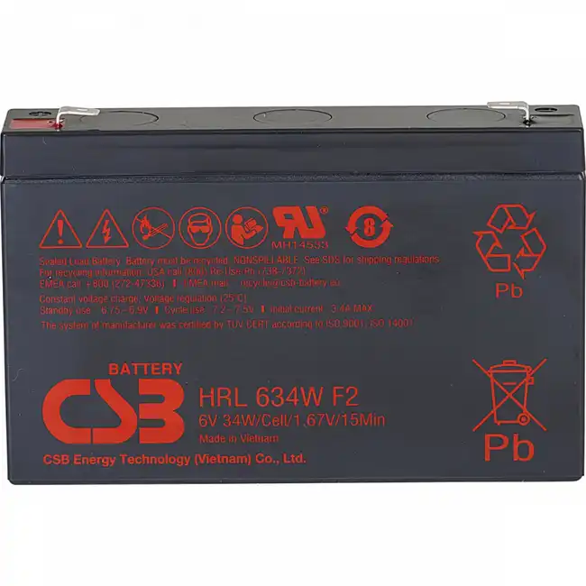 Сменные аккумуляторы АКБ для ИБП CSB HRL634W F2 FR (6 В)