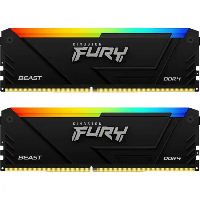 ОЗУ Kingston Fury Beast RGB KF426C16BB2AK2/32 (DIMM, DDR4, 32 Гб (2 х 16 Гб), 2666 МГц)
