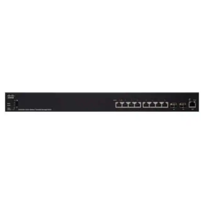 Коммутатор Cisco SX350X-08-K9-EU (10 GBase-T (10000 мбит/с), 2 SFP порта)