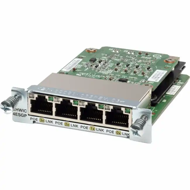 Сетевое устройство Cisco Four port 10/100/1000 Ethernet switch interface card w/PoE EHWIC-4ESG-P= (Модуль)