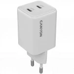 Аксессуары для смартфона Canyon CU45CC GaN 45W 2xPD EU White CNS-CUW45CC