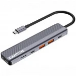 Аксессуар для ПК и Ноутбука Canyon USB-хаб DS-17 6in1 4k USB-C Grey CNS-TDS17 Адаптер