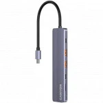 Аксессуар для ПК и Ноутбука Canyon USB-хаб DS-17 6in1 4k USB-C Grey CNS-TDS17 Адаптер