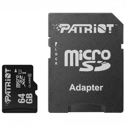 Флеш (Flash) карты Patriot LX Series Class 10 + adapter SD PSF64GMCSDXC10 64 ГБ