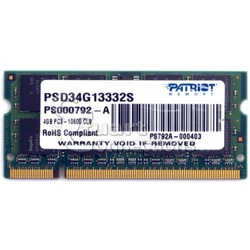 ОЗУ Patriot 4 ГБ PSD34G13332S SO-DIMM, DDR3, 4 Гб, 1333 МГц