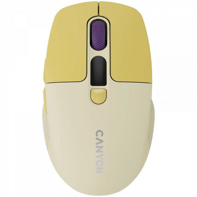 Мышь Canyon MW-26 LCD Silent Dual Mode Wireless Yellow CNS-CMSW26Y Бюджетные, Беспроводная